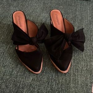 Suede leather Jeffrey Campbell slide mules, size 8.5